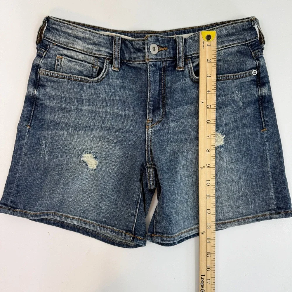 Pilcro and the Letterpress Slim Boyfriend Denim Shorts Distressed Blue Sz 25‎ 5